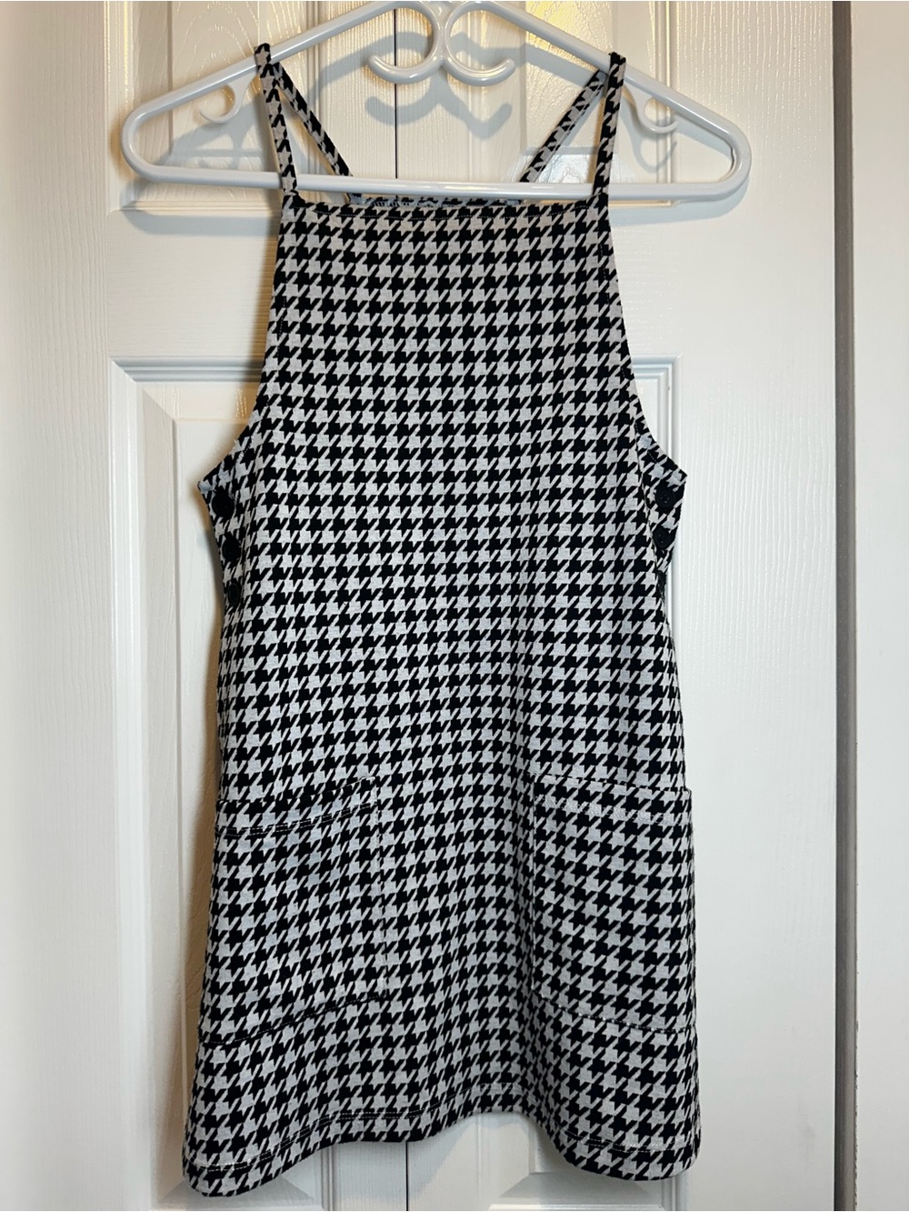 btween girls Black and White Houndstooth Mini Dress size 10 #99